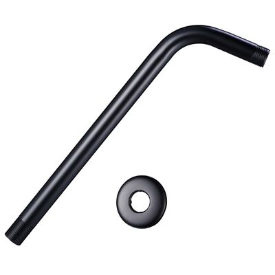 vidaXL Shower Support Arm Round Stainless Steel 201 Black 30 cm