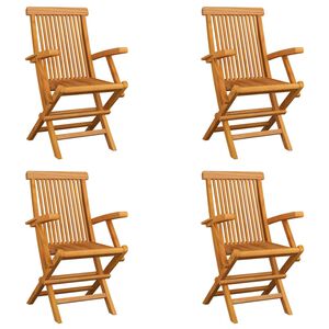 vidaXL Folding Garden Chairs 4 pcs Solid Teak Wood