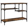 vidaXL Console Table with Shelves Smoked Oak 100x35x75 cm