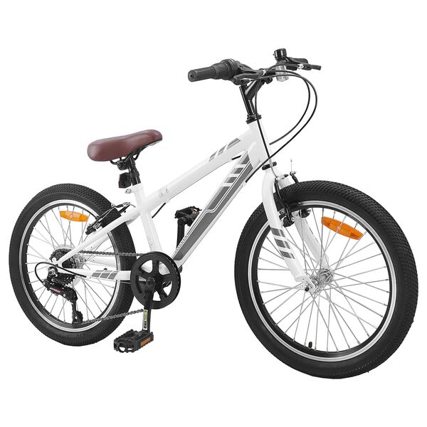 vidaXL Mountain Bike 20'' 6-Speed for 5-8 Years Old White