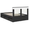 vidaXL Bed Frame with Headboard Black 135 x 190 cm Engineered wood