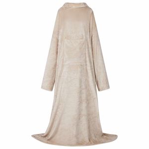 vidaXL Blanket Hoodie Beige F Flannel