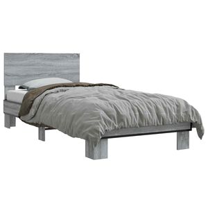 vidaXL Bed Frame with Headboard Grey Sonoma 80 x 200 cm