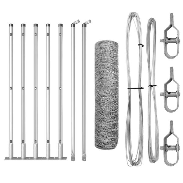 vidaXL Fence Post Silver 10 x 0.6 m (50 mm mesh) Steel