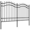 vidaXL Garden Fence Woerden with Spear Top Black 240x125 cm Steel