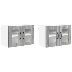vidaXL Dishwasher Panel with Shelf 2 pcs Grey Sonoma 60 x 31 x 40 cm