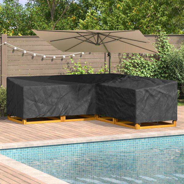 vidaXL Furniture Cover Black 270 x 270 x 80 cm 600D Oxford Fbric