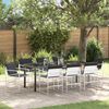vidaXL Garden Dining Set 9 pcs White Powder-Coated Steel