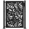 vidaXL Garden Gate Black 100x125 cm Steel Wave Design
