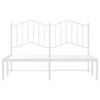 vidaXL Metal Bed Frame without Mattress with Headboard White 135x190cm