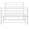 vidaXL Metal Bed Frame without Mattress with Footboard White 80x200cm