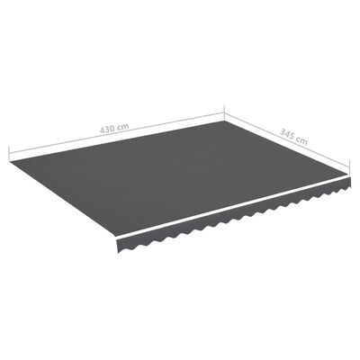 vidaXL Replacement Fabric for Awning Anthracite 4.5x3.5 m
