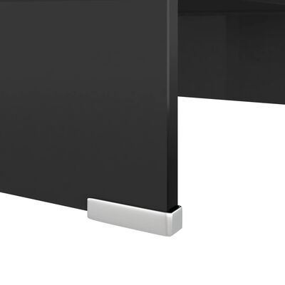 vidaXL TV Stand/Monitor Riser Glass Black 40x25x11 cm