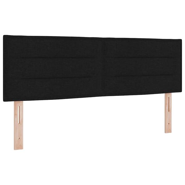vidaXL LED Headboard with LED Strip Lights Manual Black 160 cm Fabric