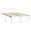 vidaXL Bed Frame without Mattress White Metal 140x200cm