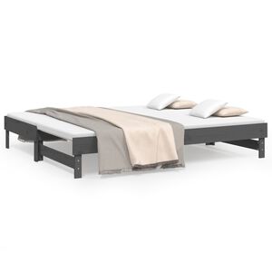 vidaXL Pull-out Day Bed without Mattress Grey 2x(100x200) cm