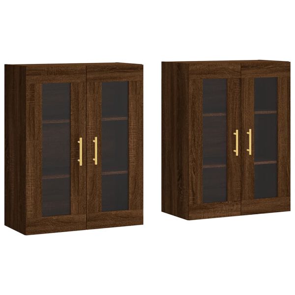 vidaXL Wall Mounted Cabinets 2 pcs Brown Oak Engineered Wood