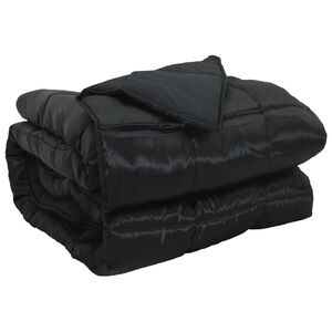 vidaXL Full Year Duvet Black 135 x 200 cm Satin and Microfiber