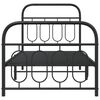 vidaXL Metal Bed Frame without Mattress with Footboard Black 90x190cm