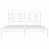 vidaXL Metal Bed Frame without Mattress with Headboard White 150x200cm