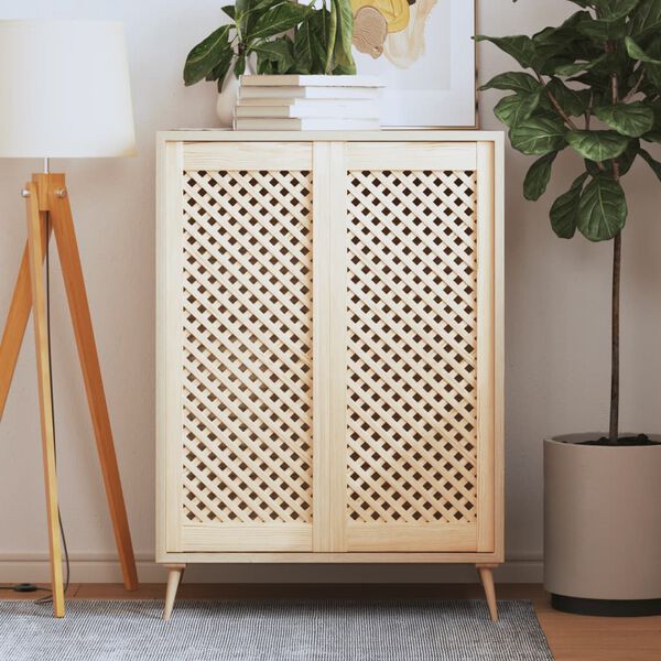 vidaXL Cabinet Doors Lattice Design 2 pcs 39.5x99 cm Solid Wood Pine