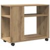 vidaXL Side Table with Wheels Artisian Oak 70x35x60 cm Engineered Wood