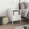 vidaXL Bedside Cabinet White 36x39x50.5 cm Steel