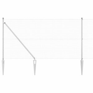 vidaXL Fence Post Silver