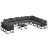 vidaXL Garden Sofa Set 11 pcs Black Aluminium