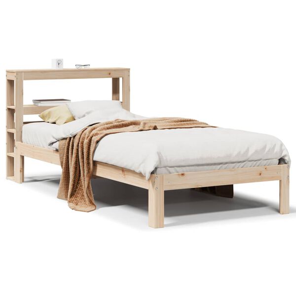 vidaXL Bed Frame with Headboard without Mattress 75x190 cm Small Single