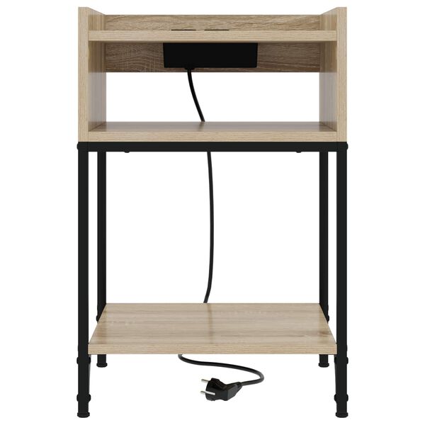 vidaXL Bedside Cabinet with Shelf 2 pcs Sonoma Oak 40 x 40 x 61 cm