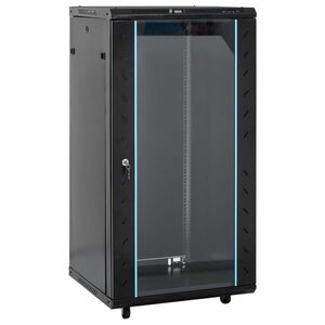 vidaXL Network Cabinet with Storage Black 600 x 600 x 1200 mm Steel