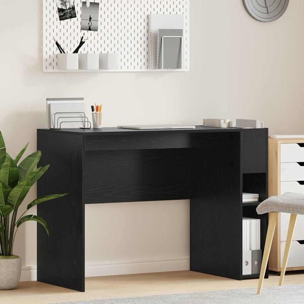 vidaXL Desk Black Oak 109 x 50 x 78 cm Engineered Wood