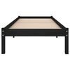 vidaXL Bed Frame without Mattress Black Solid Wood 100x200 cm