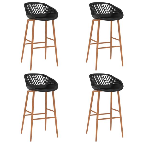 vidaXL Bar Chairs 4 pcs Black