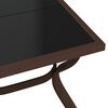 vidaXL Garden Table Brown and Black 140x70x70 cm Steel and Glass