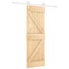 vidaXL Sliding Door Natural and White 70 x 210 cm Solid Pine Wood