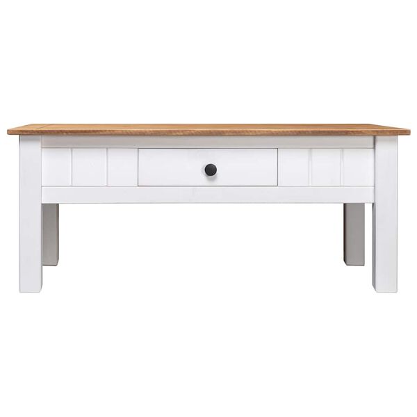 vidaXL Coffee Table White 100x60x45 cm Solid Pine Wood Panama Range
