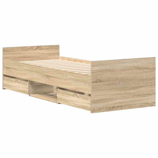vidaXL Bed Frame without Mattress Sonoma Oak 75x190 cm Small Single