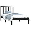 vidaXL Bed Frame without Mattress Black Solid Wood Pine 75x190 cm Small Single