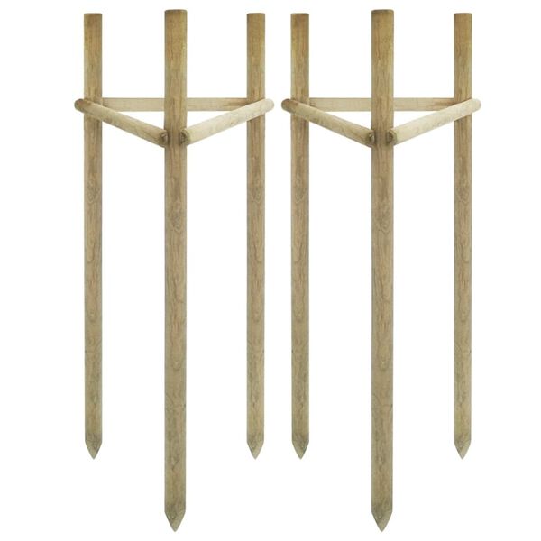vidaXL Tree Stakes 2 pcs Impregnated Pinewood 50x45x170 cm