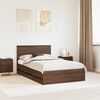vidaXL Bed Frame with Drawer Brown Oak 135 x 190 cm Engineer Wood
