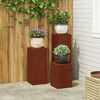 vidaXL Plant Stand 3 pcs Rusty Weathering Steel