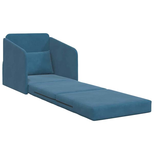 vidaXL Sofa Bed Blue 65 x 80 x 83 cm Velvet