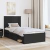 vidaXL Bed Frame with Headboard Black 90 x 200 cm Solid Pine Wood