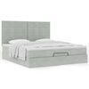 vidaXL Ottoman Bed with Mattresses Light Grey 180x200cm Velvet