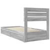 vidaXL Storage Bed with Drawer Grey Sonoma 90 x 200 cm Engineered Wood