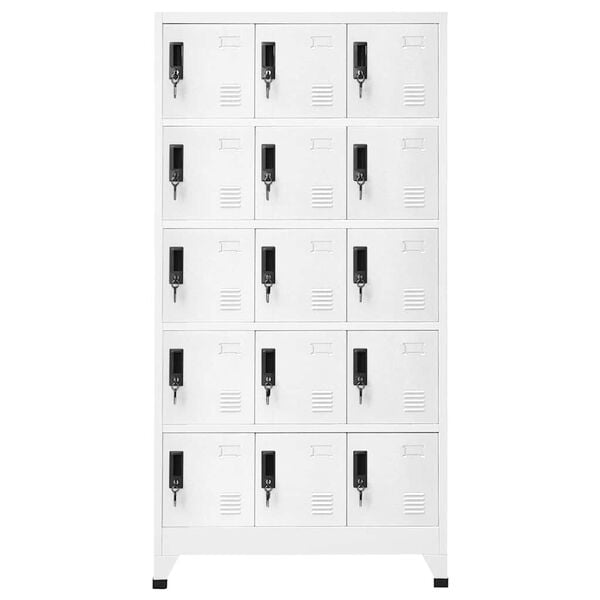 vidaXL Locker Cabinet White 90x40x180 cm Steel