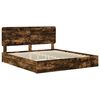 vidaXL Storage Bed with Drawer Smoked Oak 180 x 200 cm Engineered Wood