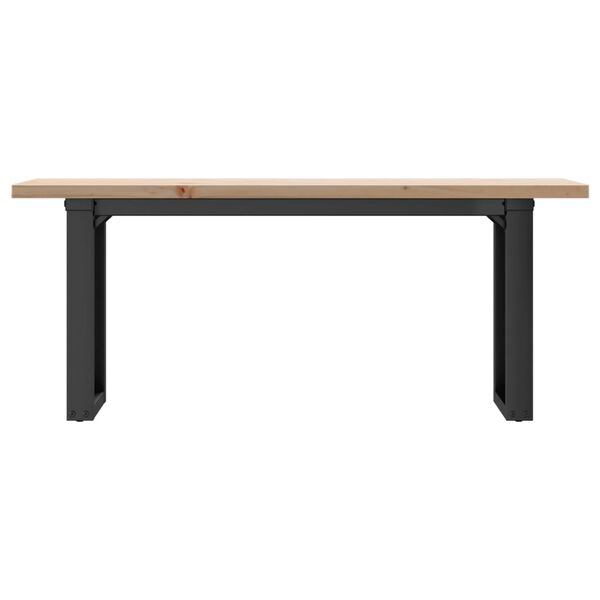 vidaXL Coffee Table O-Frame 110x40x45.5 cm Solid Wood Pine and Steel